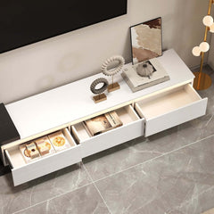 Modern 71" TV Stand With 3 Drawers - Walnut & Black