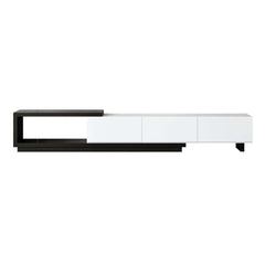 Modern 71" TV Stand With 3 Drawers - Walnut & Black