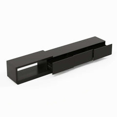 Modern 71" TV Stand With 3 Drawers - Walnut & Black