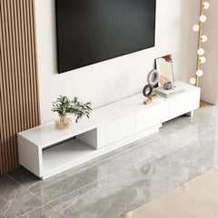 Modern 71" TV Stand With 3 Drawers - Walnut & Black