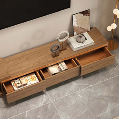 Modern 71" TV Stand With 3 Drawers - Walnut & Black