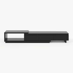 Modern 71" TV Stand With 3 Drawers - Walnut & Black
