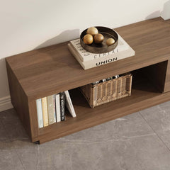 Modern 71" TV Stand With 3 Drawers - Walnut & Black