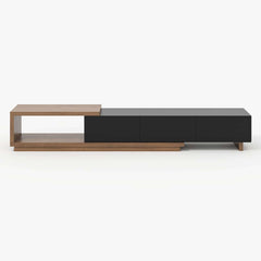 Modern 71" TV Stand With 3 Drawers - Walnut & Black