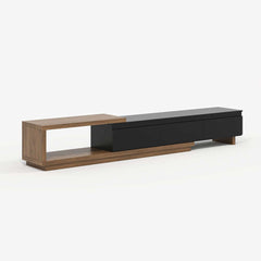 Modern 71" TV Stand With 3 Drawers - Walnut & Black