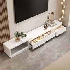 Modern 71" TV Stand With 3 Drawers - Walnut & Black
