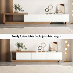 Modern 71" TV Stand With 3 Drawers - Walnut & Black