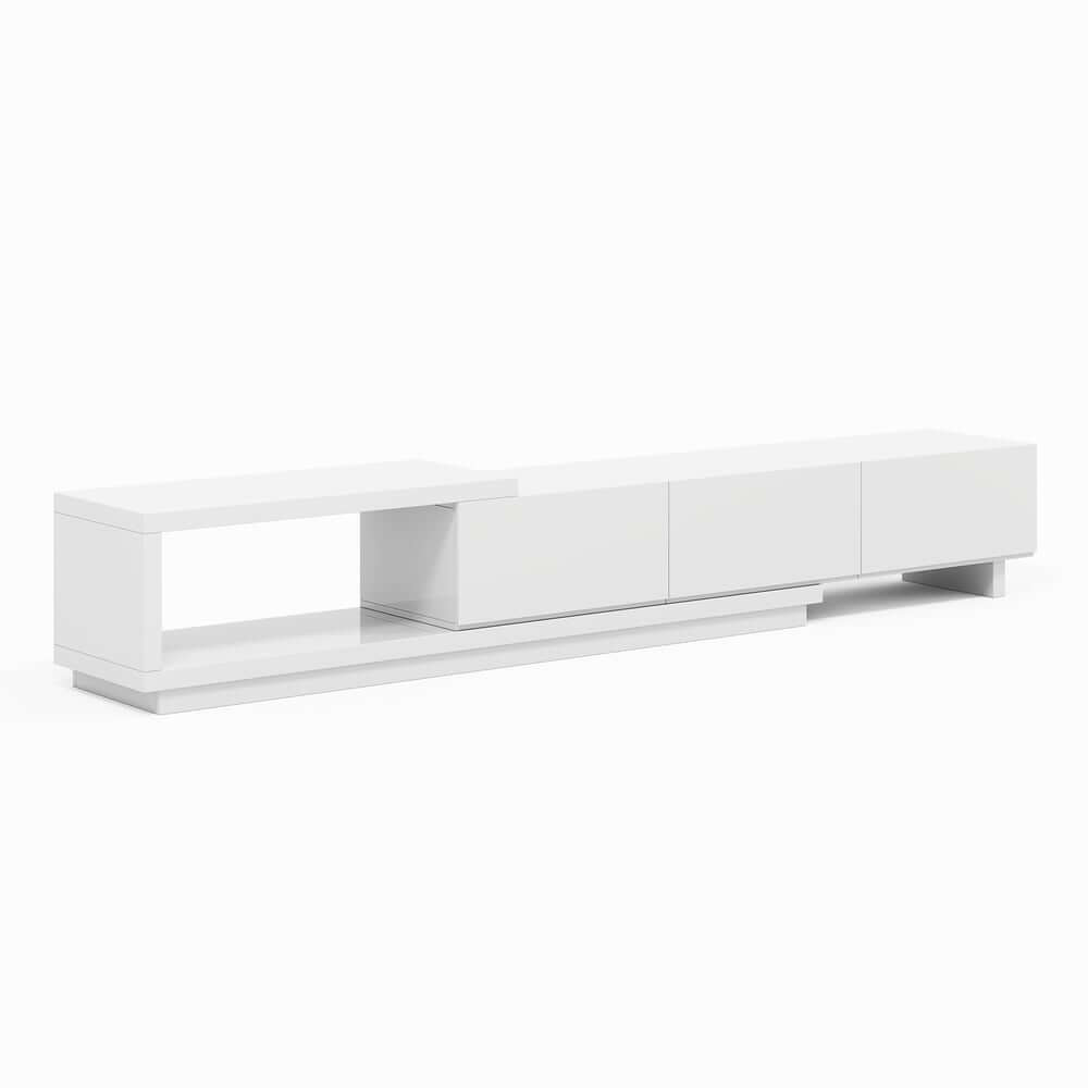 Modern 71" TV Stand With 3 Drawers - Walnut & Black