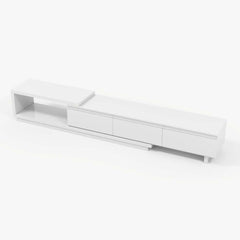 Modern 71" TV Stand With 3 Drawers - Walnut & Black