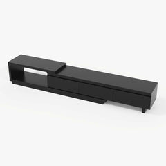 Modern 71" TV Stand With 3 Drawers - Walnut & Black
