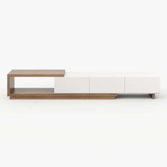 Modern 71" TV Stand With 3 Drawers - Walnut & Black