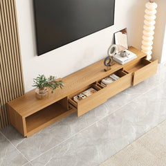 Modern 71" TV Stand With 3 Drawers - Walnut & Black