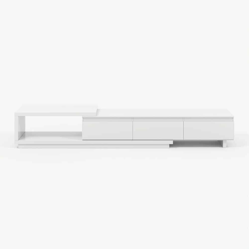 Modern 71" TV Stand With 3 Drawers - Walnut & Black
