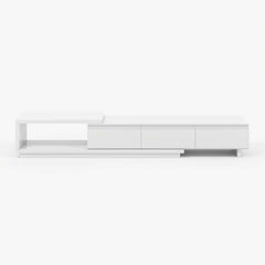 Modern 71" TV Stand With 3 Drawers - Walnut & Black