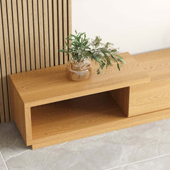 Modern 71" TV Stand With 3 Drawers - Walnut & Black