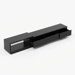 Modern 71" TV Stand With 3 Drawers - Walnut & Black