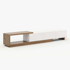 Modern 71" TV Stand With 3 Drawers - Walnut & Black