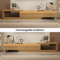 Modern 71" TV Stand With 3 Drawers - Walnut & Black