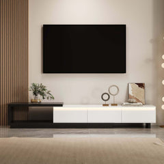 Modern 71" TV Stand With 3 Drawers - Walnut & Black
