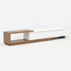 Modern 71" TV Stand With 3 Drawers - Walnut & Black