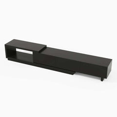 Modern 71" TV Stand With 3 Drawers - Walnut & Black