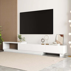 Modern 71" TV Stand With 3 Drawers - Walnut & Black