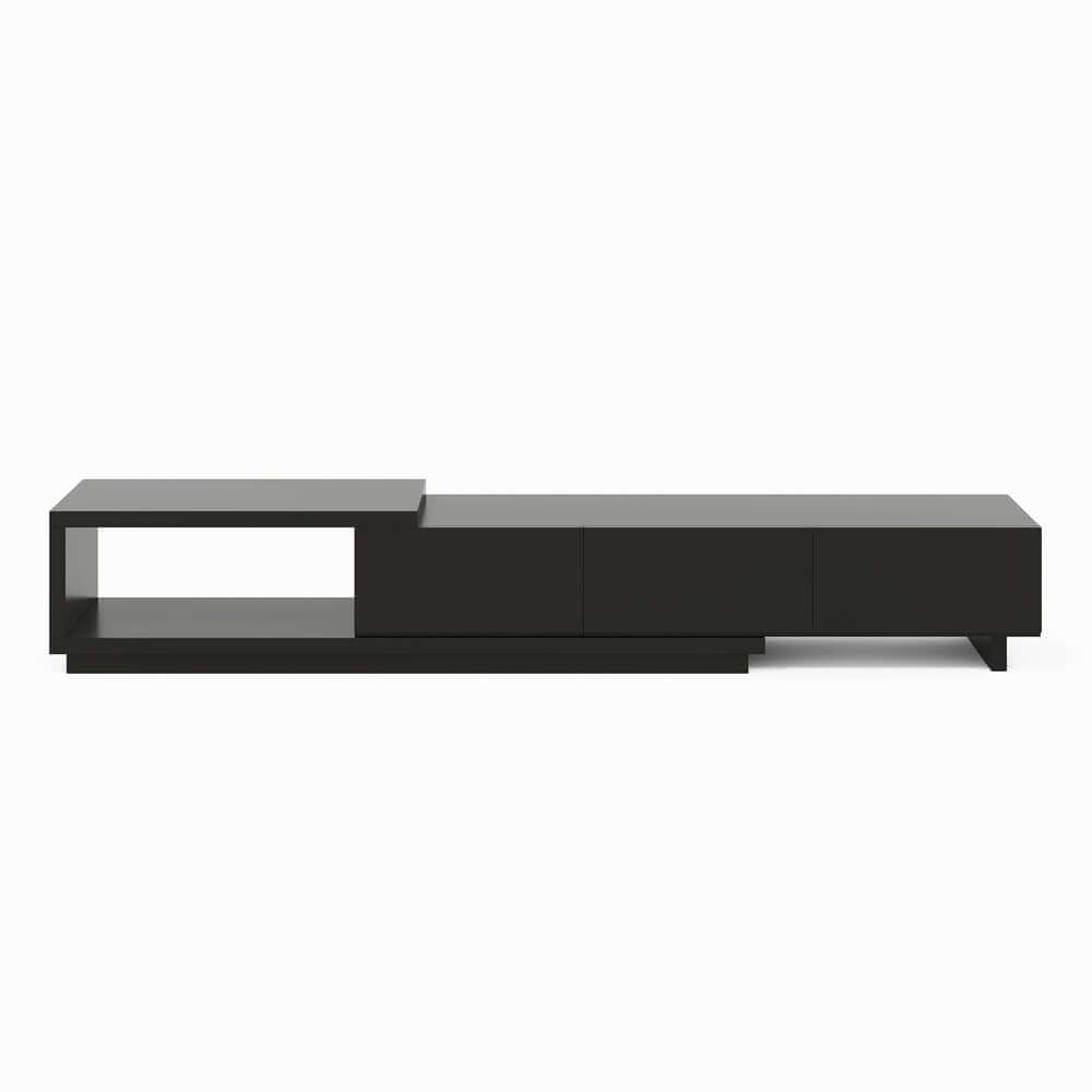 Modern 71" TV Stand With 3 Drawers - Walnut & Black