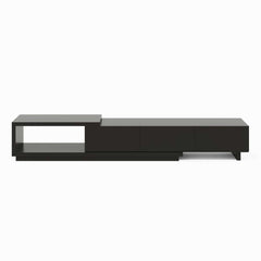 Modern 71" TV Stand With 3 Drawers - Walnut & Black
