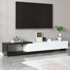 Modern 71" TV Stand With 3 Drawers - Walnut & Black