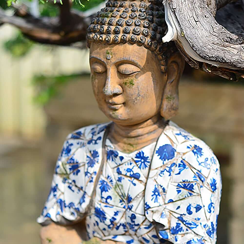 Modern Abstract Buddha Sculpture Flowerpot in Multi-Color Magnesium Oxide