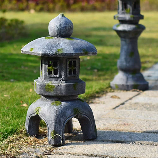 Modern Abstract Solar Lantern Sculpture - Durable Magnesium Oxide Design