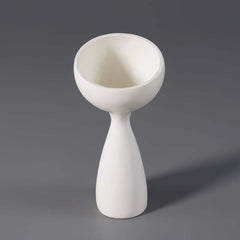 Modern Abstract White Resin Planter for Outdoor Use - 26" Tall