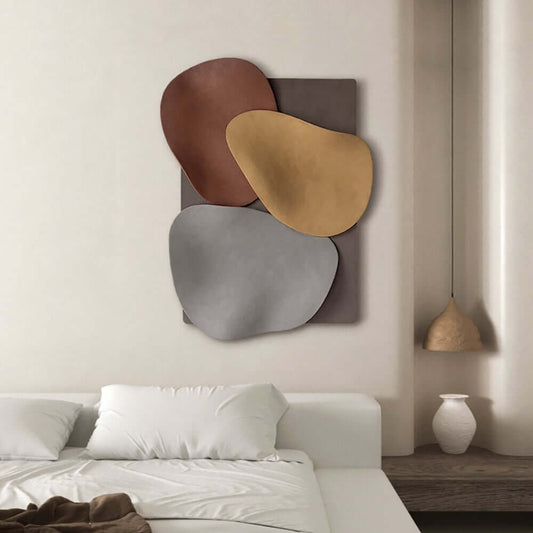 Modern Abstract Wood and Metal Wall Art Decor