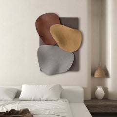 Modern Abstract Wood and Metal Wall Art Decor