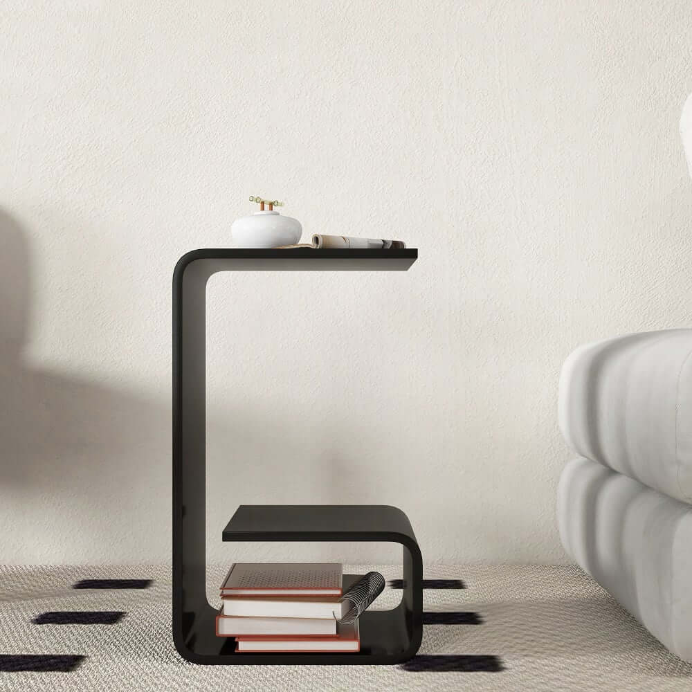 Modern Acrylic C-Shaped Storage Side Table