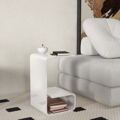 Modern Acrylic C-Shaped Storage Side Table