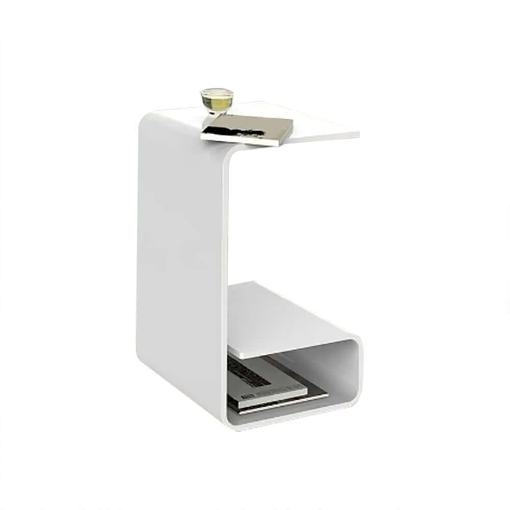 Modern Acrylic C-Shaped Storage Side Table
