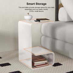 Modern Acrylic C-Shaped Storage Side Table