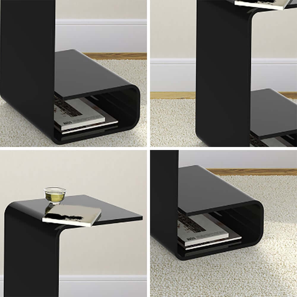 Modern Acrylic C-Shaped Storage Side Table