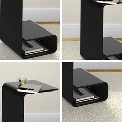 Modern Acrylic C-Shaped Storage Side Table