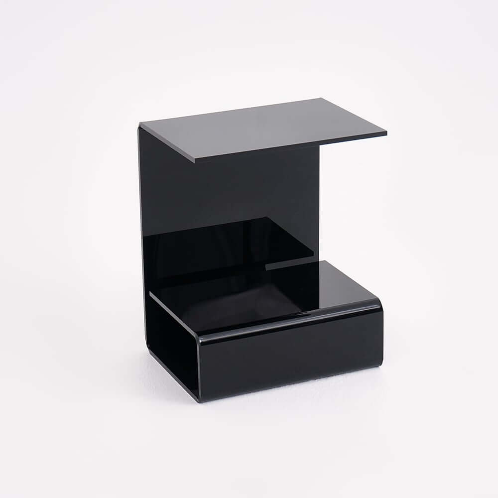 Modern Acrylic C-Shaped Storage Side Table