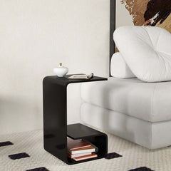Modern Acrylic C-Shaped Storage Side Table