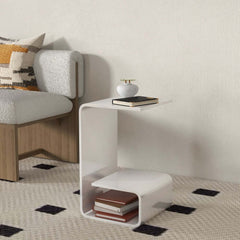Modern Acrylic C-Shaped Storage Side Table