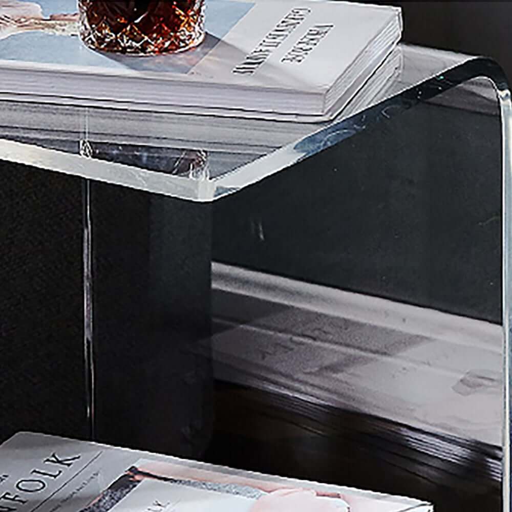 Modern Acrylic C-Shaped Storage Side Table