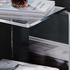 Modern Acrylic C-Shaped Storage Side Table