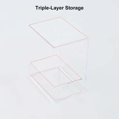 Modern Acrylic C-Shaped Storage Side Table