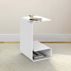 Modern Acrylic C-Shaped Storage Side Table