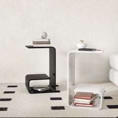 Modern Acrylic C-Shaped Storage Side Table