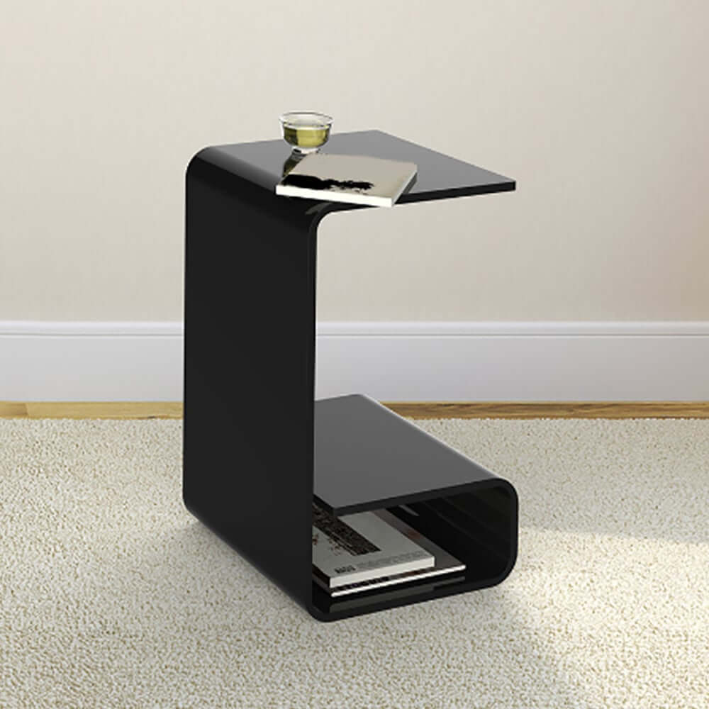 Modern Acrylic C-Shaped Storage Side Table