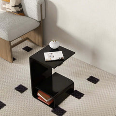 Modern Acrylic C-Shaped Storage Side Table